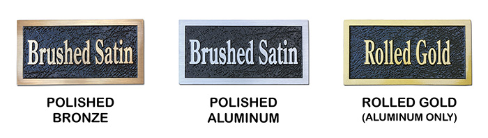 Raised Surface Finish options on Cast Metal Signs, Markers & Plaques