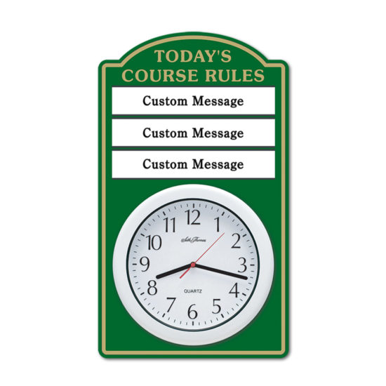 View Gallery For 14 x 24 HDPE Course Rules With Clock